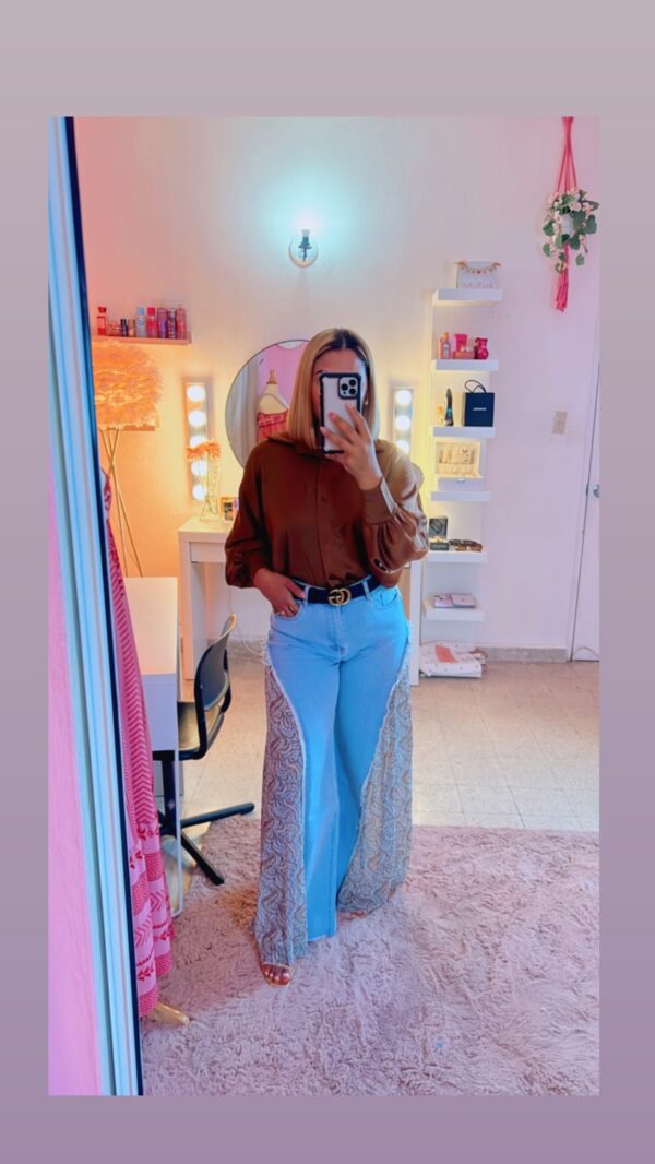 Light  Blue wide pants