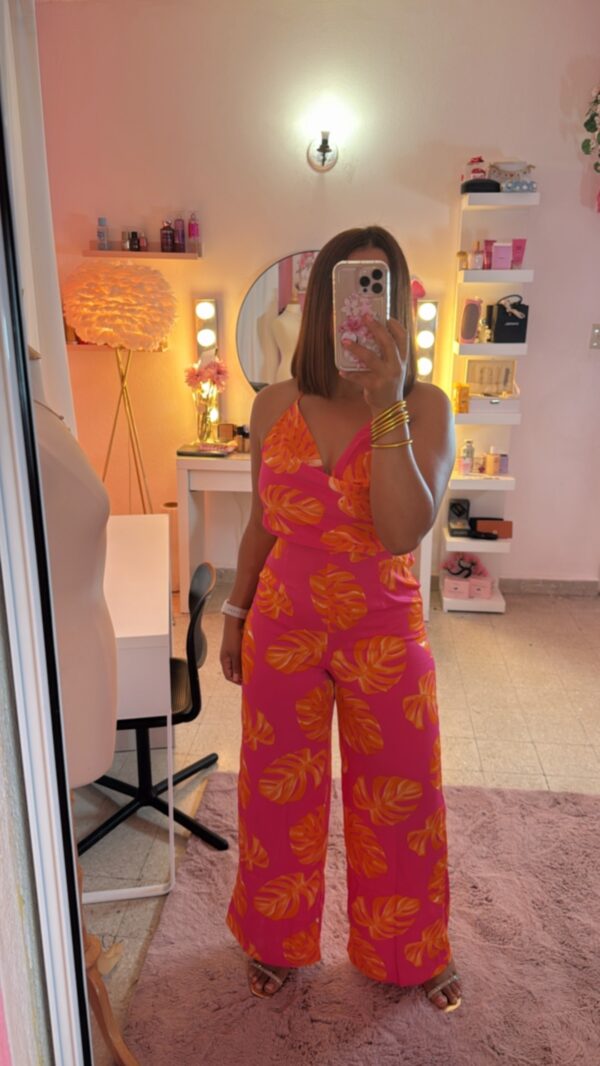 Cowl Neck Halter Elastic Back Waisted Jumpsuit