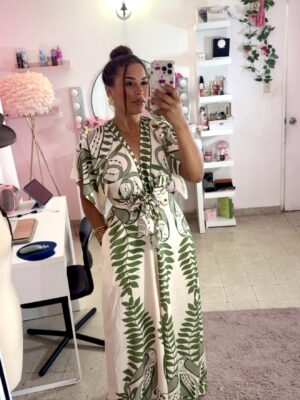 Verde & Cream Muse Jumpsuit