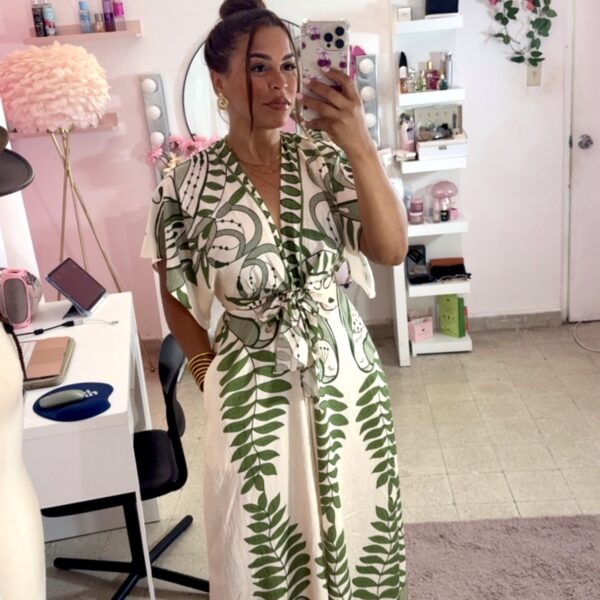 Verde & Cream Muse Jumpsuit