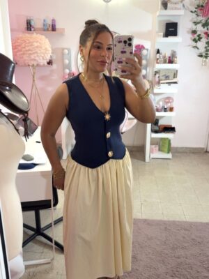 Navy Muse Vest Dress