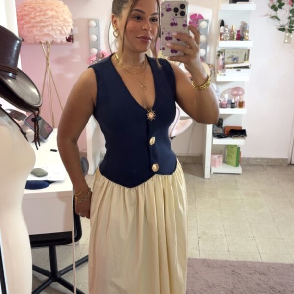 Navy Muse Vest Dress