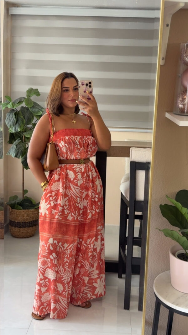 Coral Sunset Jumpsuit