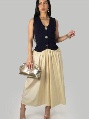 Navy Muse Vest Dress