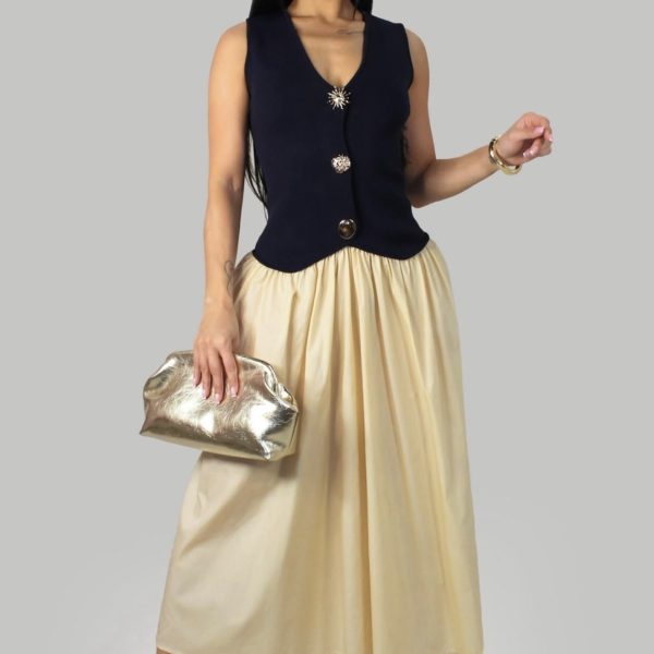 Navy Muse Vest Dress
