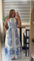 Santorini Bloom Maxi Dress