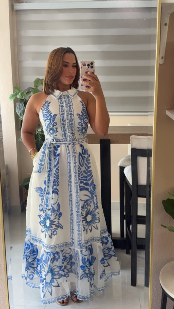 Santorini Bloom Maxi Dress