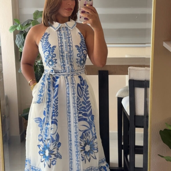 Santorini Bloom Maxi Dress