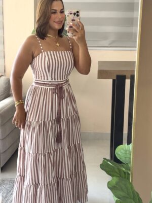 Rosé Lines Maxi Dress