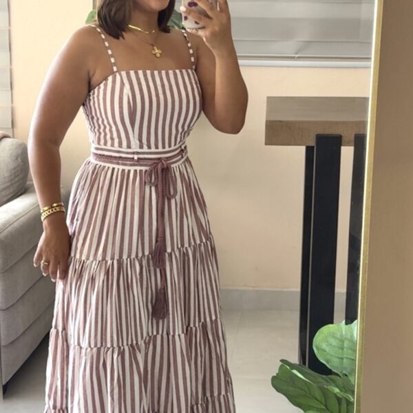 Rosé Lines Maxi Dress