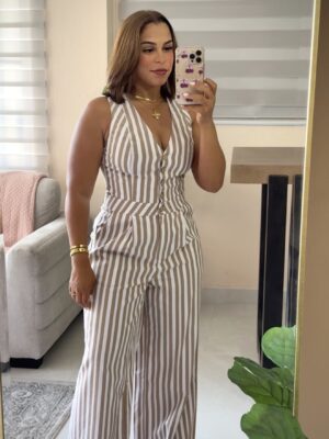 Ivory Lines Jumpsuit