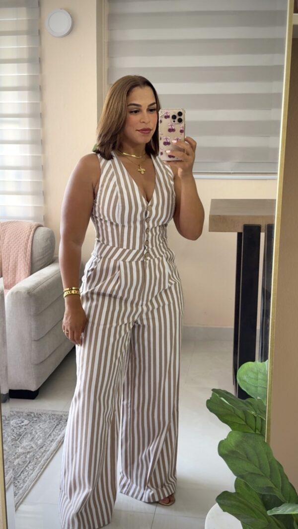 Ivory Lines Jumpsuit