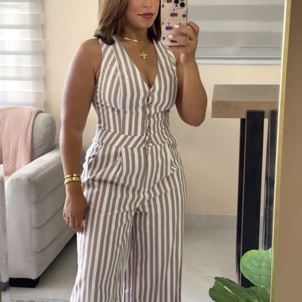 Ivory Lines Jumpsuit